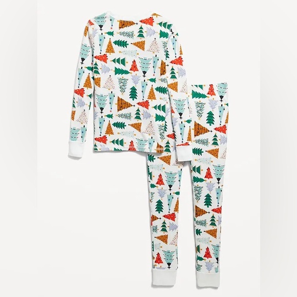 Old Navy O Christmas Tree Gender-Neutral Printed Snug-Fit Pajama Set Size 6 - Picture 1 of 12